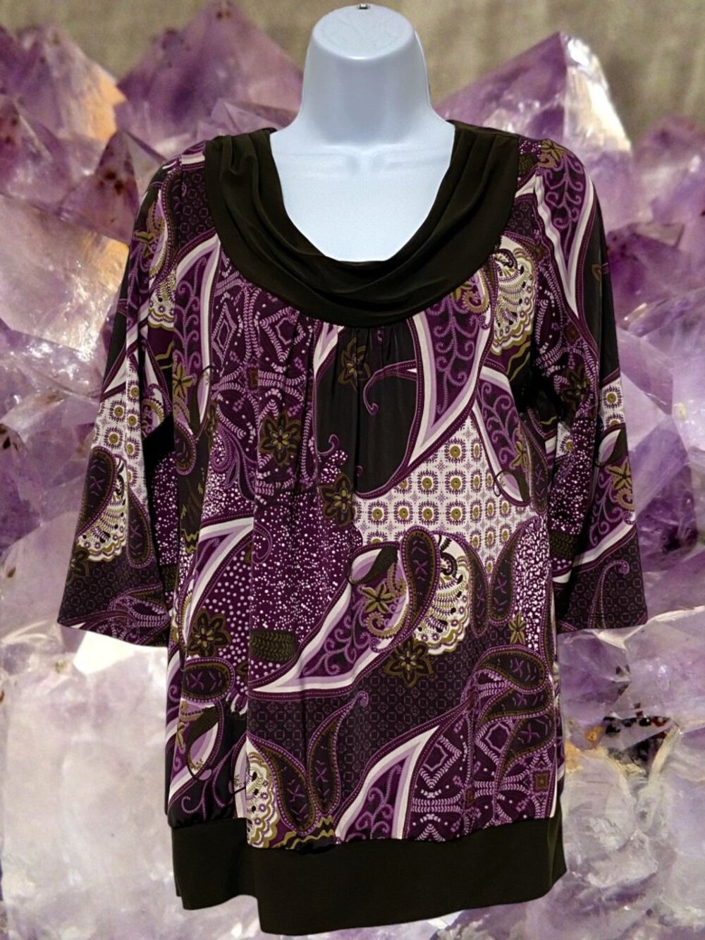 Maurices-Women's Large Pullover Top Half Sleeve Multi-Color Light Weight